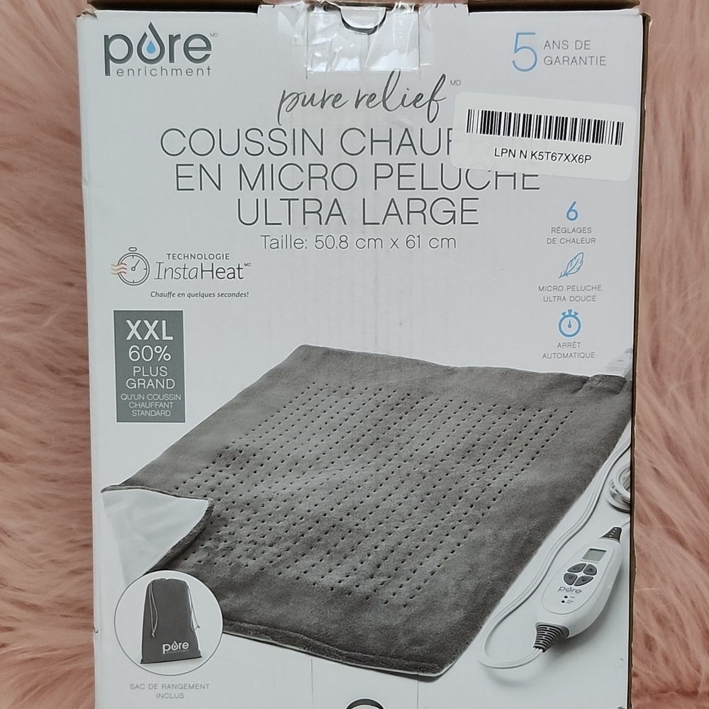 Brand New PURE ENRICHMENT ULTRA WIDE XX-LARGE MICROPLUSH HEATING PAD